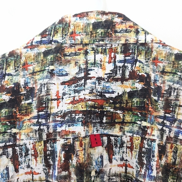 7 Downie St. London Couture Button Down Short Sleeve Shirt - Size 1X - Picture 6 of 10